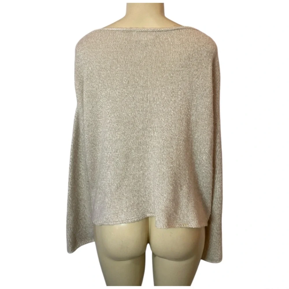W.Cashmere Cora Boat Neck Sweater Linen Cashmere Blend Beige Oversized Size XS - Picture 3 of 6